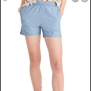 Madewelll linen and cotton pull up shorts